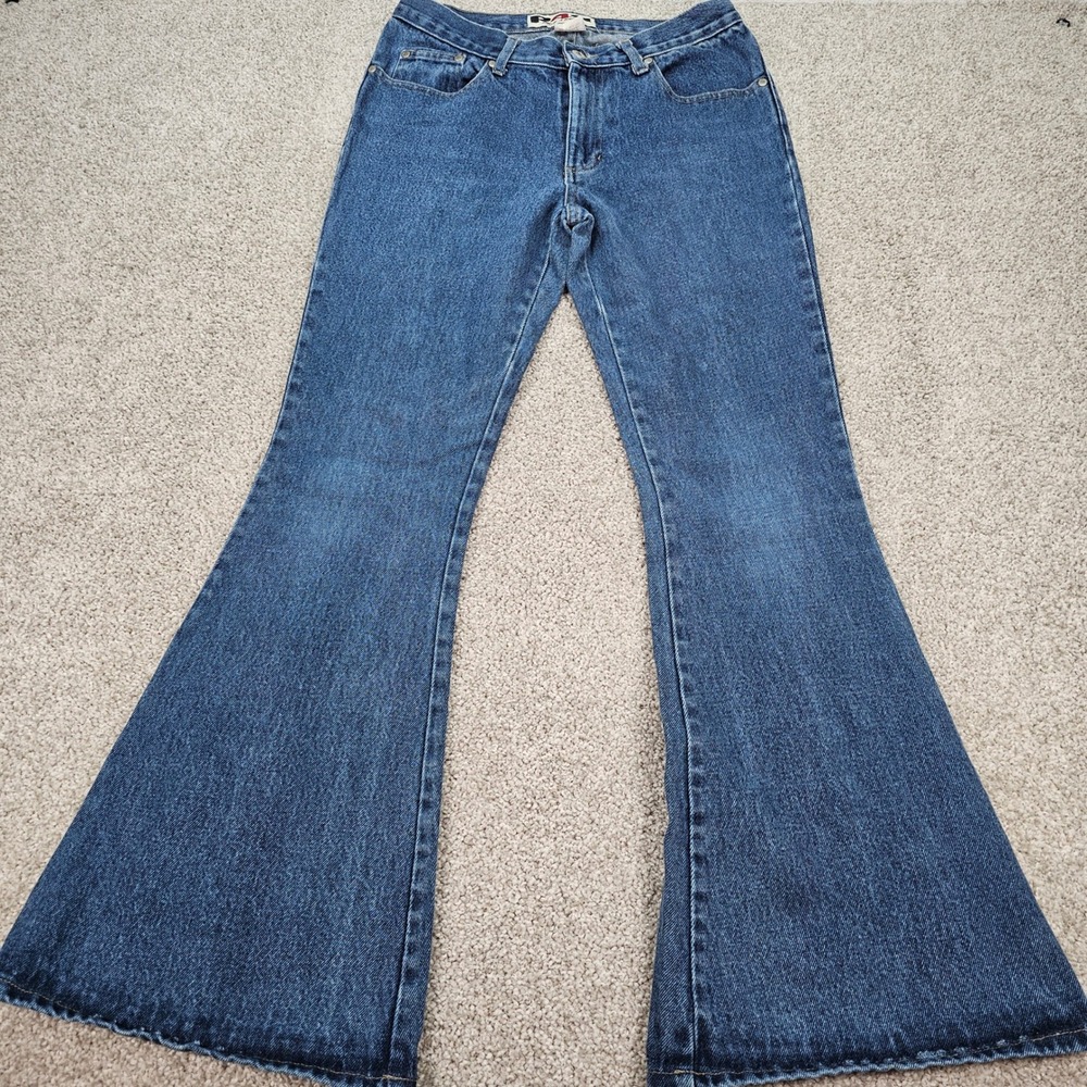Vintage Rave 4 Real Jeans Womens Size 9 Blue Denim Bell Bottom Flare Made in USA